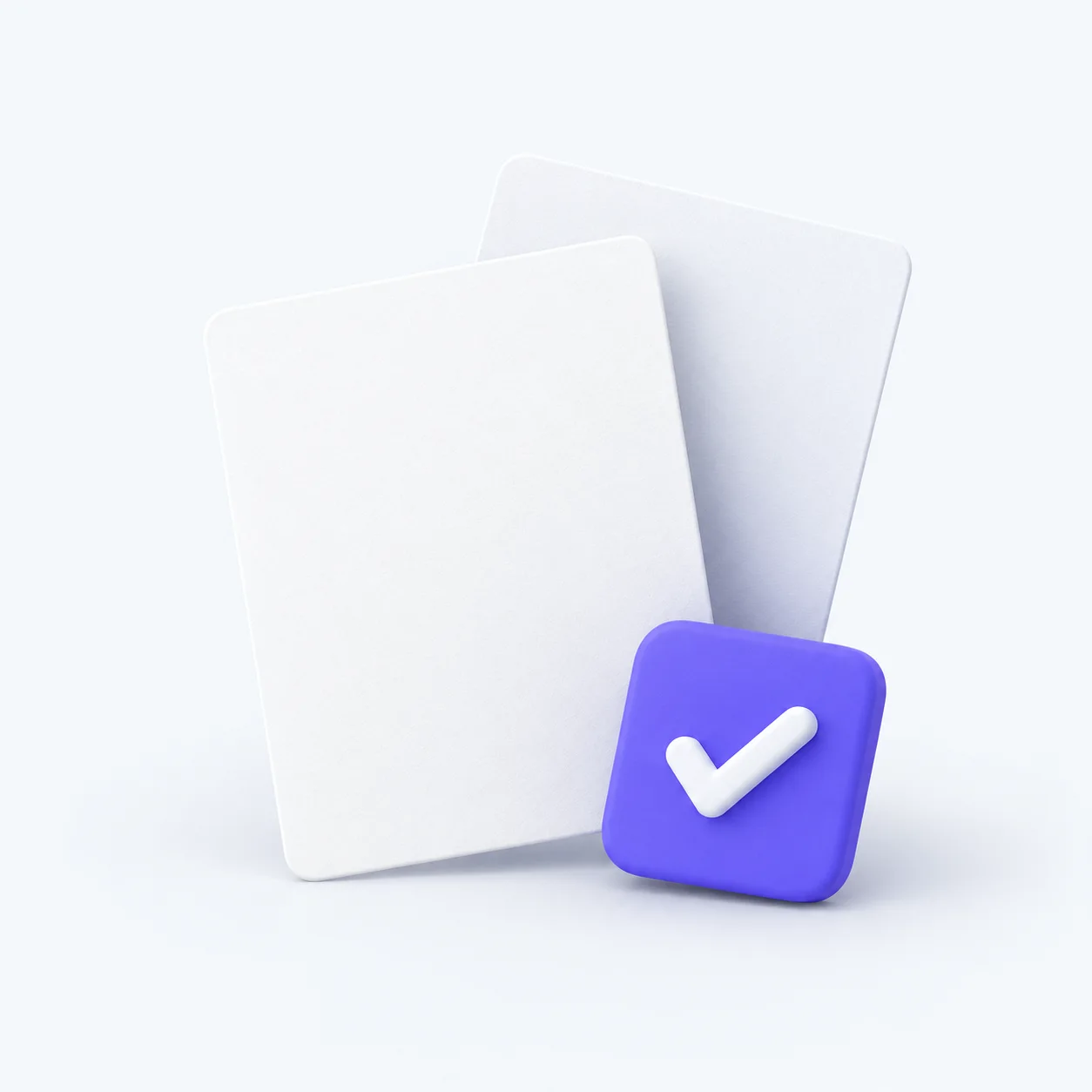 Illustration abstraite de documents vierges et d’une coche violette